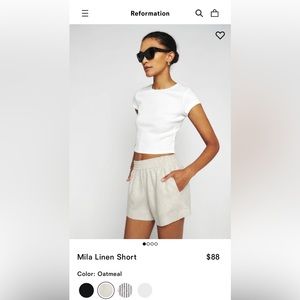Reformation linen shorts in oatmeal - size XS